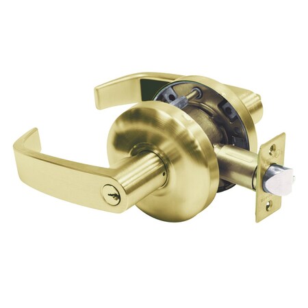 Sargent Grade 2 Storeroom/Closet Cylindrical Lock, L Lever, Conventional Cylinder, Satin Brass Finish 28-65G04 KL 04
